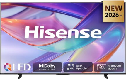 Hisense 55E7DS Fernseher 55 Zoll, 4K UHD QLED, Smart TV, Hi View AI Engine, 60Hz Game Mode Plus, Dolby Vision IQ, QLED Colour, Filmmaker, Smooth Motion, Airplay, Sprachsteuerung, 2026