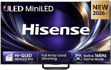 Hisense 55U7DS PRO Fernseher 55 Zoll, 4K UHD, Hi-QLED Mini LED Pro, Smart TV, 165Hz, Hi-View AI Engine Pro, IMAX Enhanced, AI RGB Lichtsensor, Dolby Vision Atmos, Unibody Slim, FreeSync Premium, 2026