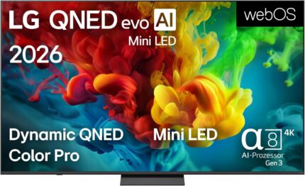 LG 75QNED83B6A TV 75 Zoll (190 cm) 4K QNED evo Mini LED AI TV (α8 Gen3 4K AI Prozessor, webOS 26, 120Hz (VRR bis zu 144Hz)) [Modelljahr 2026] [Energieklasse F]