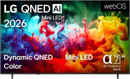 LG 55QNED7EB3C 4K QNED Mini LED AI TV, 55 Zoll, α7 Gen9 Prozessor, webOS 26, 60Hz, VRR bis zu 60Hz, Modelljahr 2026