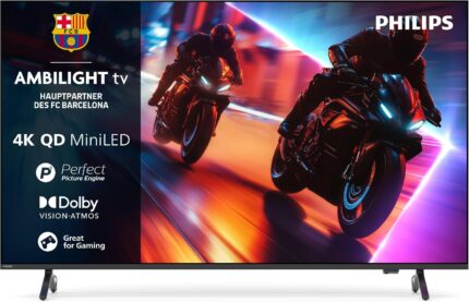 PHILIPS Ambilight 65MLED910 Mini LED 4K Smart TV - 65 Zoll Display mit P5 Perfect Picture Engine Ultra HD, Titan OS, Dolby Vision Und Dolby Atmos Sound, 2025