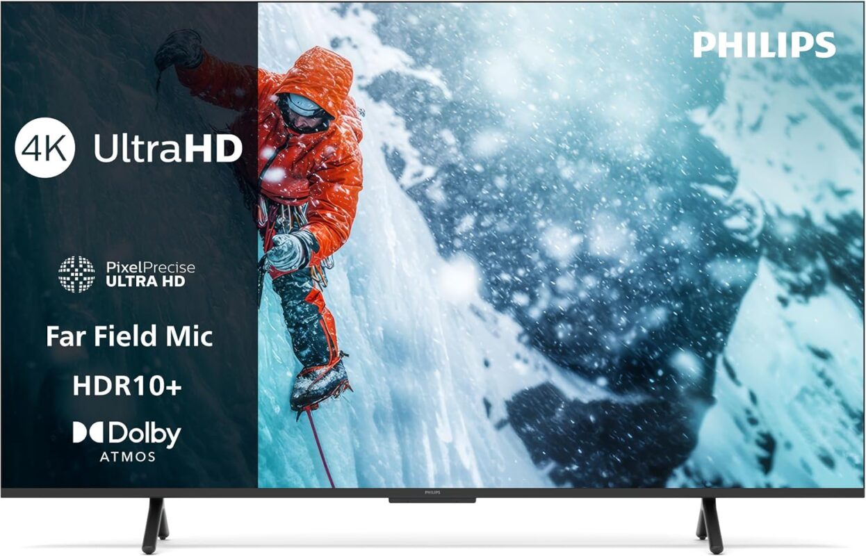 PHILIPS 65PUS7200 4K LED Smart TV - 65 Zoll Display mit Pixel Precise Ultra HD, Titan OS Plattform und Dolby Atmos Sound - Funktioniert mit Alexa und Google Sprachassistent