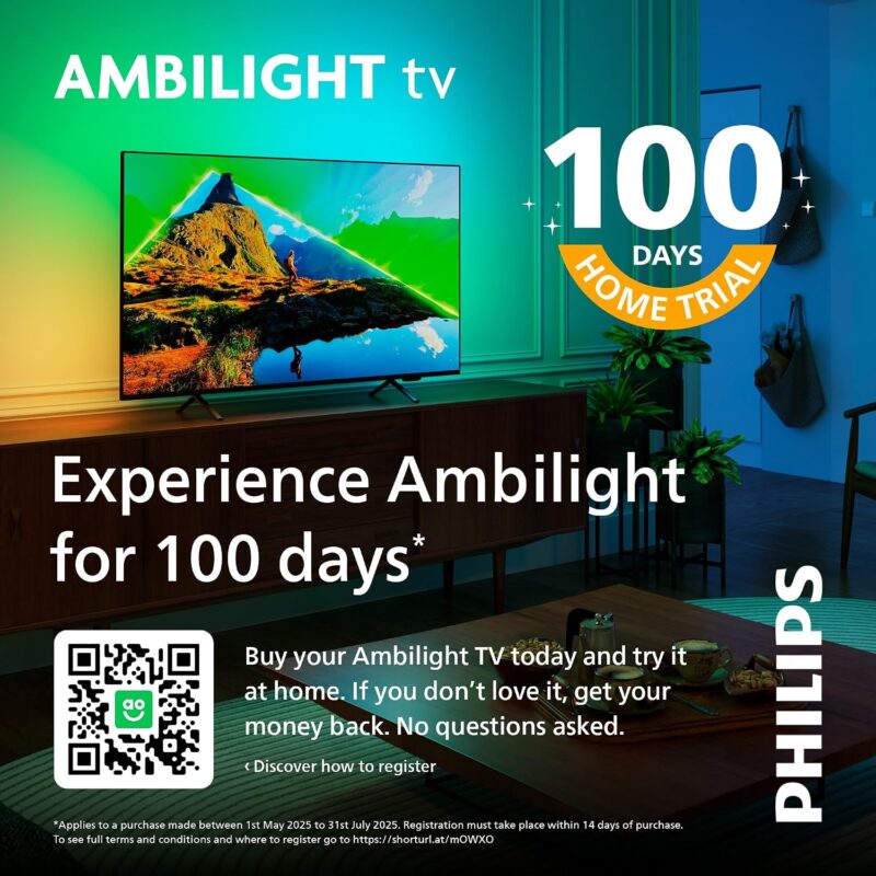 Philips Ambilight 55PUS8500 4K LED Smart TV – Display 55 Zoll mit Pixel Precise Ultra HD, Titan OS und Dolby Atmos Sound, kompatibel mit Alexa und Google Sprachassistenten